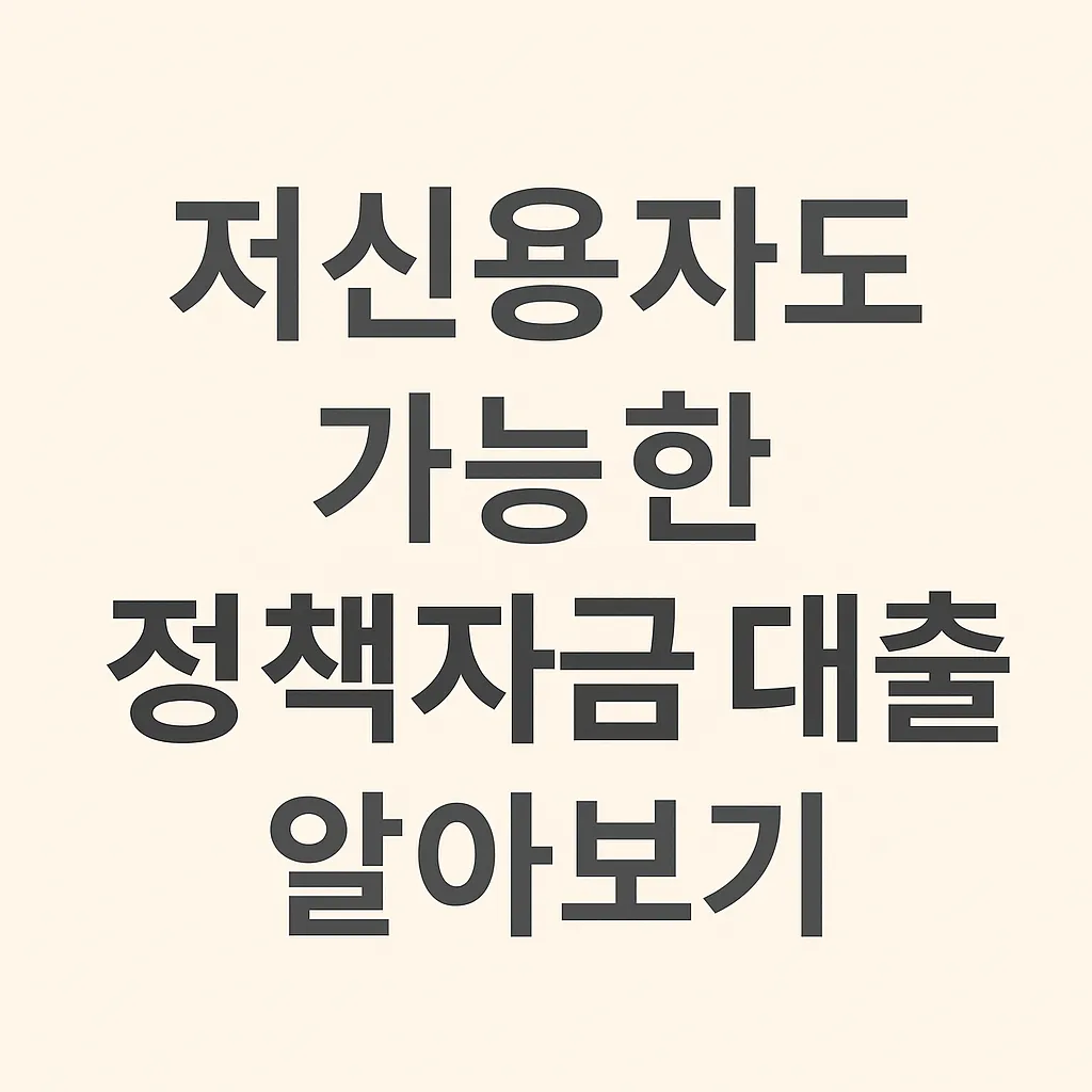 저신용자 정책자금 대출 